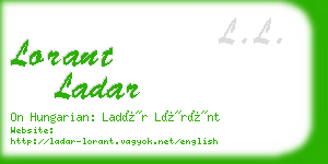 lorant ladar business card